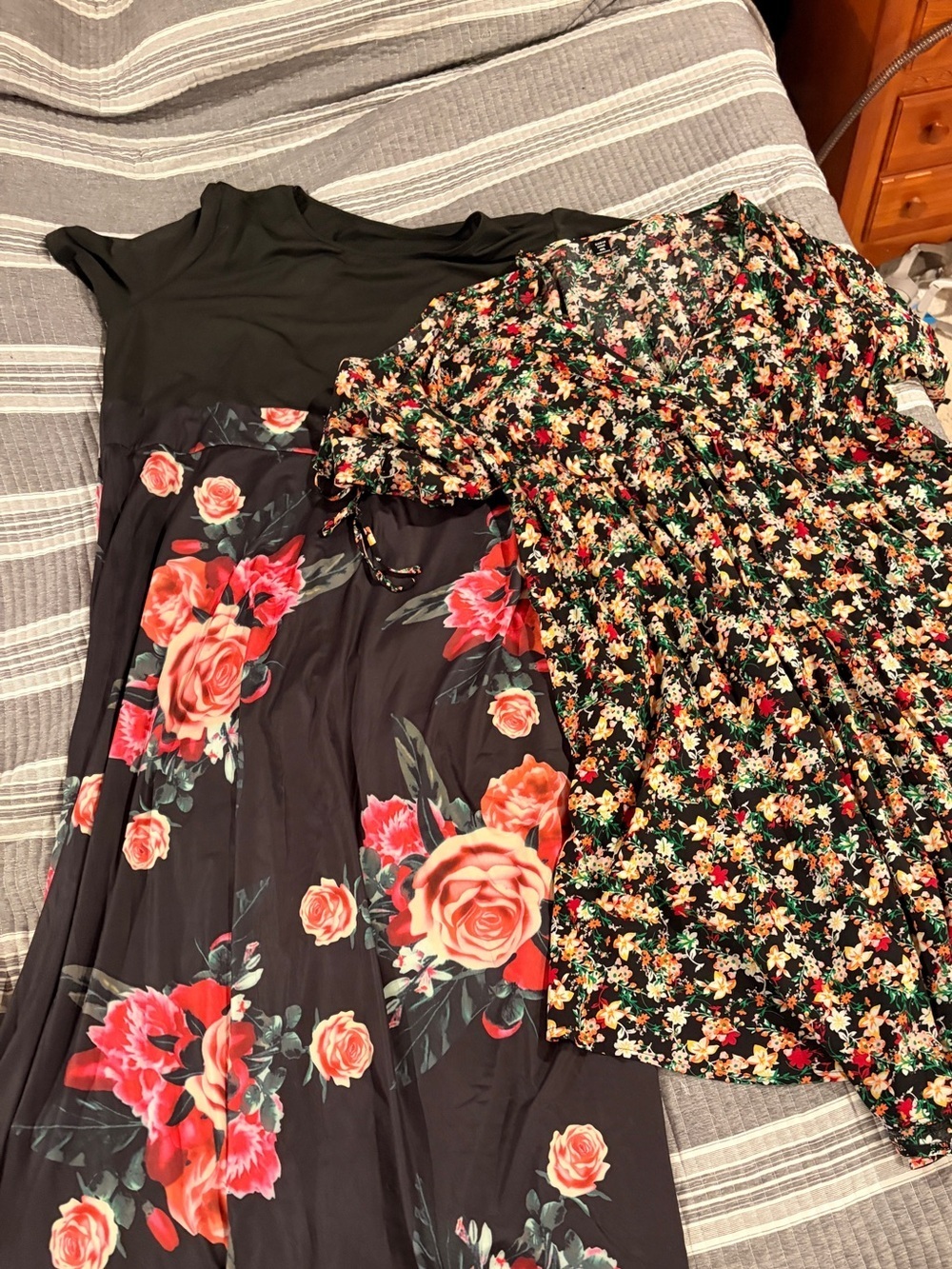 2 SHEIN Women’s Plus size 4X Floral Black & Multicolor Women's Dresses